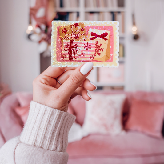 Christmas Presents Stamp Holographic Sticker