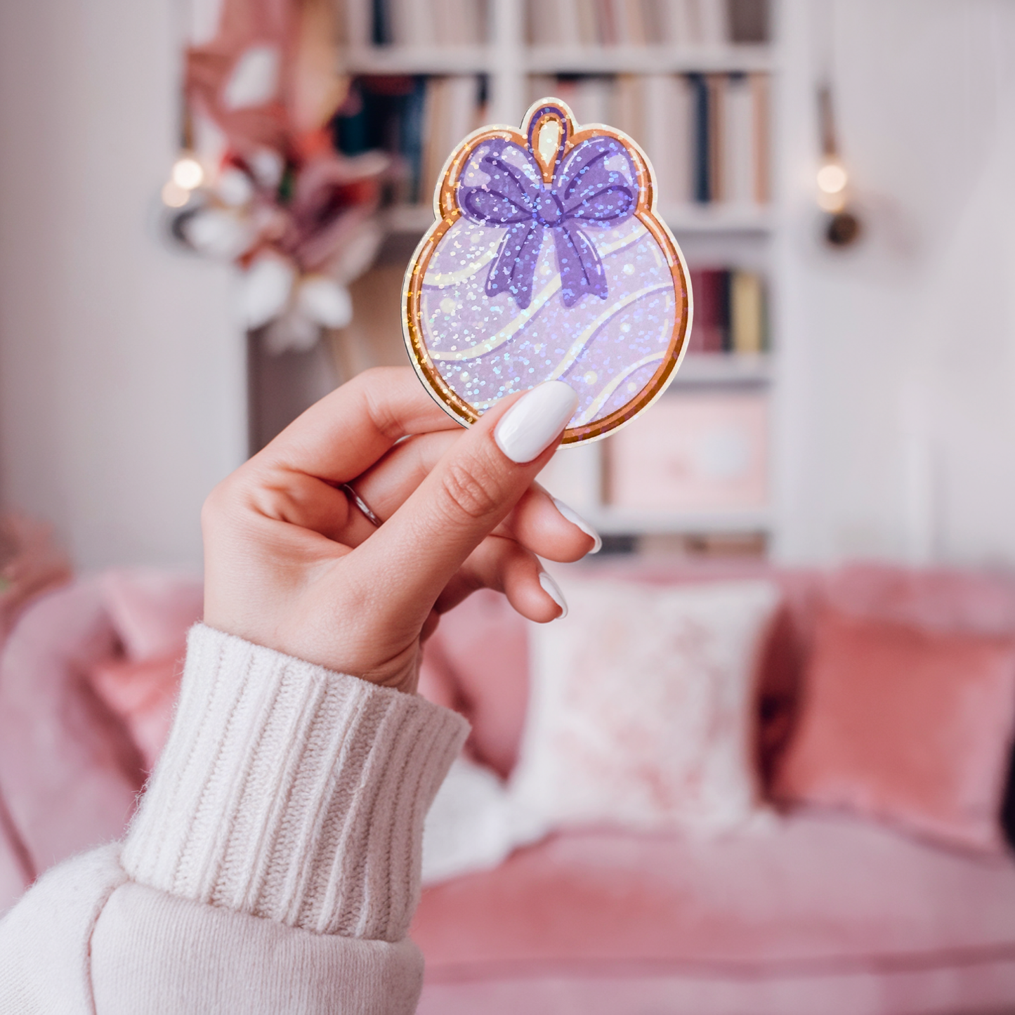 Christmas Bauble Cookie Holographic Sticker