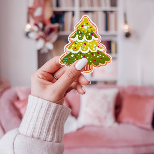 Christmas Tree Cookie Holographic Sticker