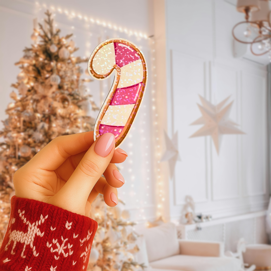 Christmas Candy Cane Holographic Stickers