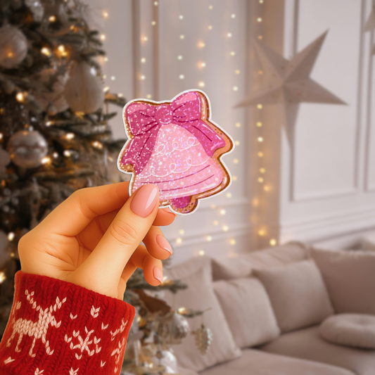 Christmas Bell Cookie Holographic Sticker