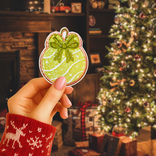 Christmas Bauble Cookie Holographic Sticker