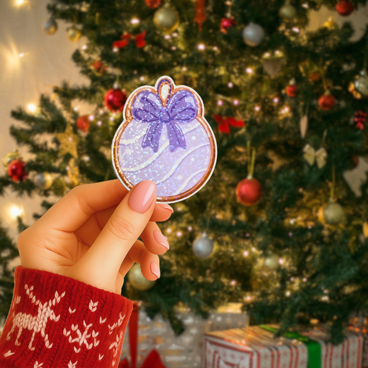 Christmas Bauble Cookie Holographic Sticker