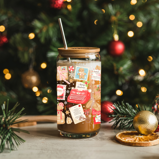 North Pole Mailroom 16oz Glass Cup