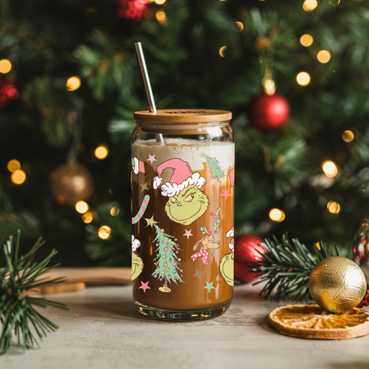 Merry Mischief 16oz Glass Cup