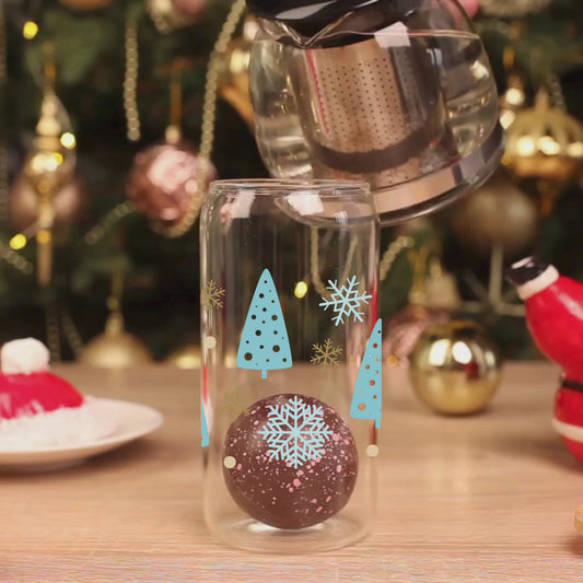 Frosty Winter Trees Glass Cup 16oz