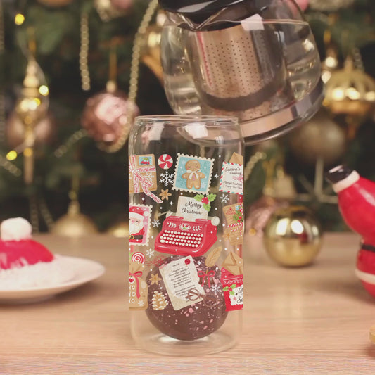 North Pole Mailroom 16oz Glass Cup